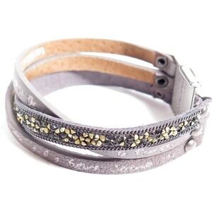 Good Works Make a‎ Difference Leather Wrap Bracelet Jeremiah 29:11 Taupe Gold 7"